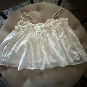 Banana Republic White Textured Top